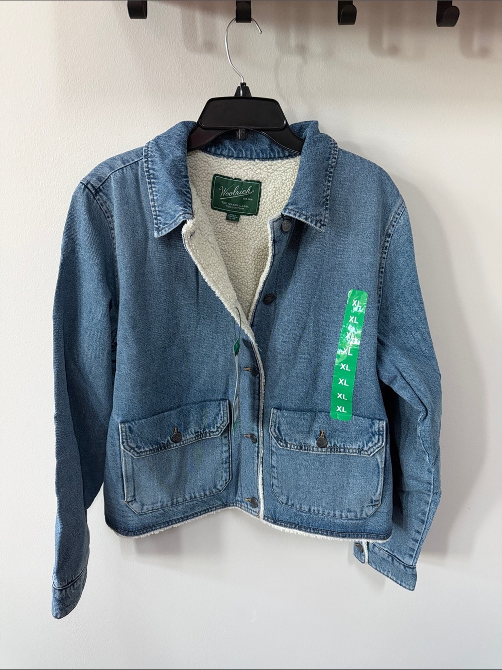 Woolrich Denim Jacket with Sherpa Lining
